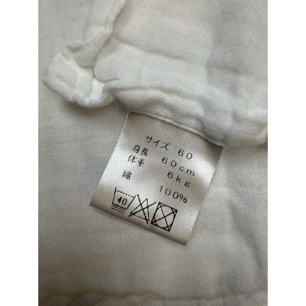 Makie Baby White Cotton Gauze Kimono Wrap Gown Japanese Minimalist Quiet Luxury - Picture 7 of 7